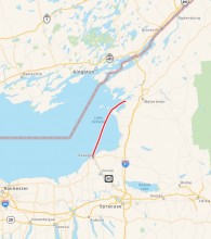 June 19, 2018: Oswego to Sackets Harbor, NY map & log