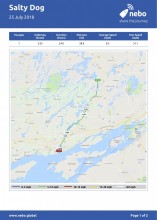 July 25, 2018: Jones Falls to Kingston, Ontario map & log