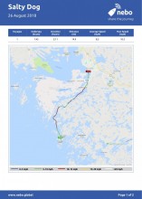 August 26, 2018: Fryingpan Island to Parry Sound, Ontario map and log