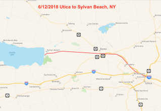 June 12, 2018: Utica NY to Sylvan Beach NY map